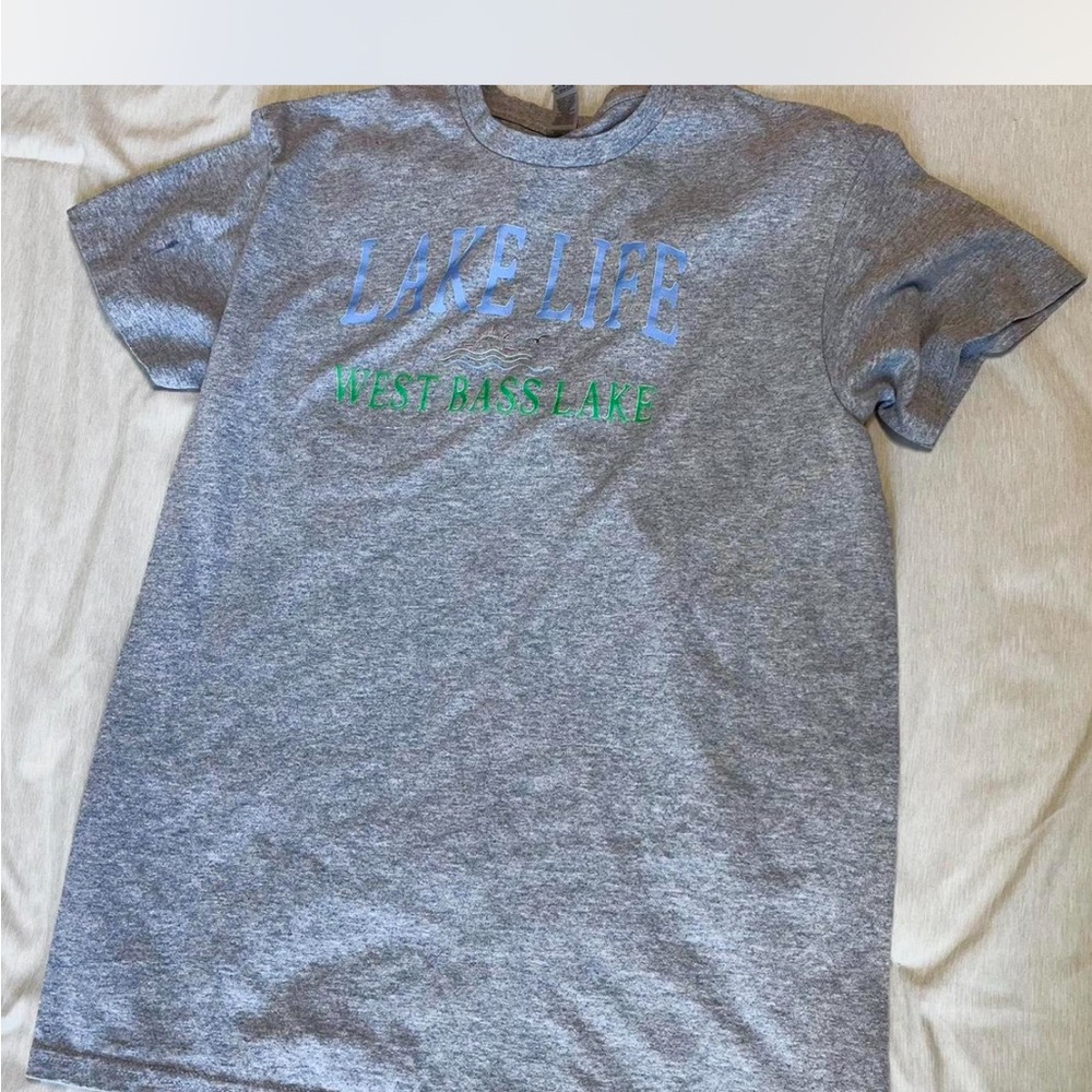 Gildan Gray Kids Tee with Lake Life Design
